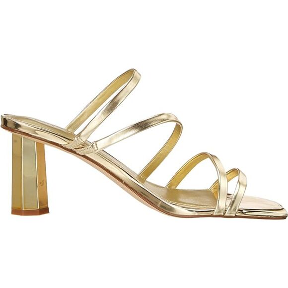 Marc Fisher Women's Kristin Heeled Sandal Strappy Gold Block Heels SZ 8.5 : NWOT - Picture 13 of 15